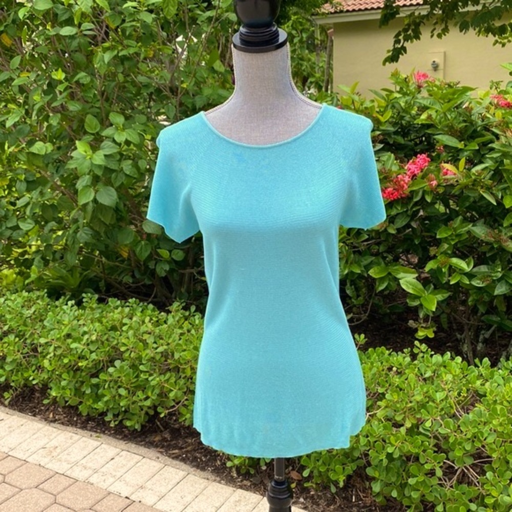 Armani Collezioni lightweight sweater sz 10 turquoise excellent condition